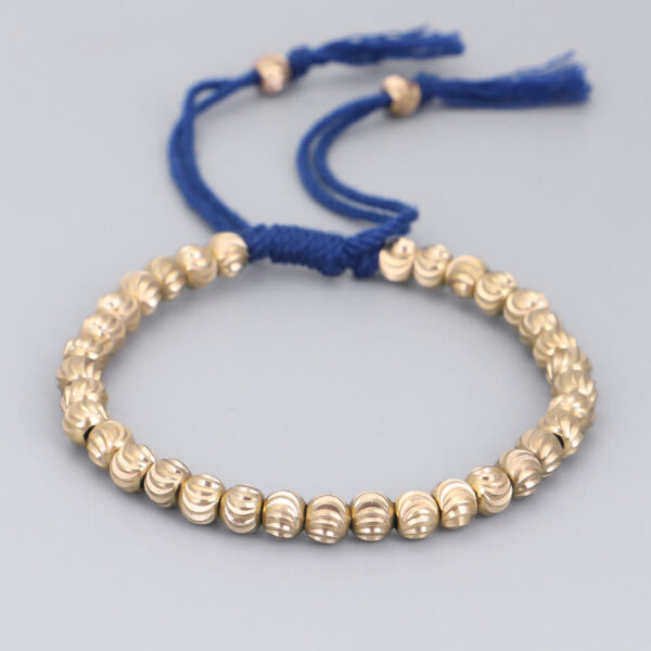 Tibetan Handmade Copper Bead Luck String Bracelet - 图片 3
