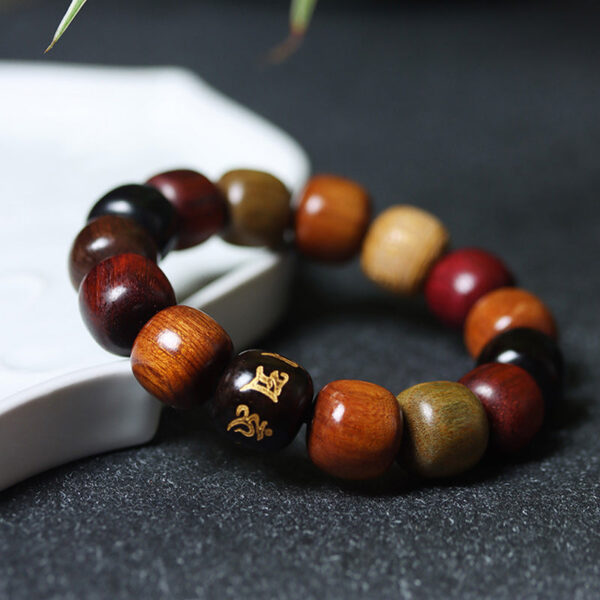 Tibet Various Wood Om Mani Padme Hum Purity Bracelet - 图片 2