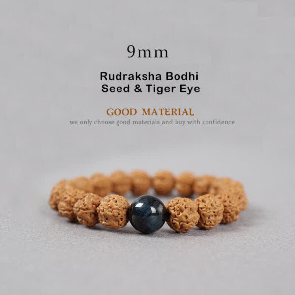 Buddha Stones Tibet Rudraksha Bodhi Seed Dzi Bead Amber Turquoise Wealth Bracelet - 图片 10