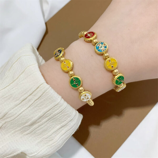 Tibetan Five God Of Wealth Copper Beads Luck Bracelet - 图片 10