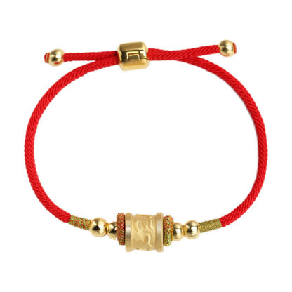 Buddha Stones 999 Sterling Silver Om Mani Padme Hum Luck Red String Bracelet - 图片 11