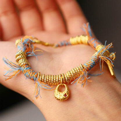 Handmade Tibetan Lucky Fortune Multicolored Rope Braid Bracelet - 图片 4