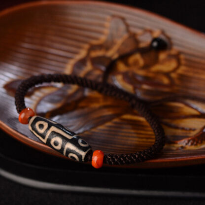 Buddha Stones Tibetan Nine-Eye Dzi Bead Prosperity String Bracelet - 图片 2