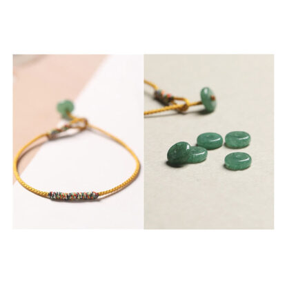 Tibetan Handmade Green Aventurine Luck Protection Braided Rope Bracelet - 图片 8