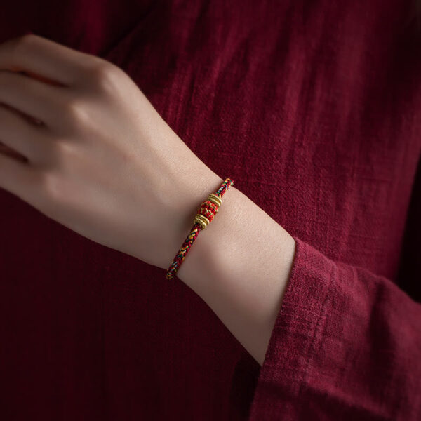 Buddha Stones Tibet Handmade Chinese Zodiac Natal Buddha Luck Strength Braided String Bracelet - 图片 8