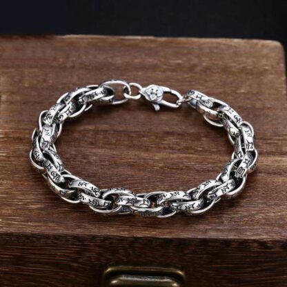 Tibetan Om Mani Padme Hum Carved Amulet Creativity Bracelet - 图片 2