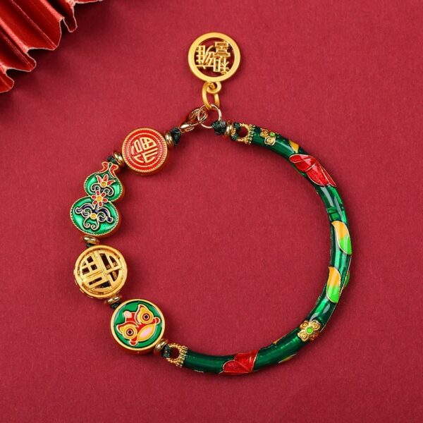 Buddha Stones Tibetan Gourd Fortune Happiness Lion Wealth Luck Bracelet - 图片 4