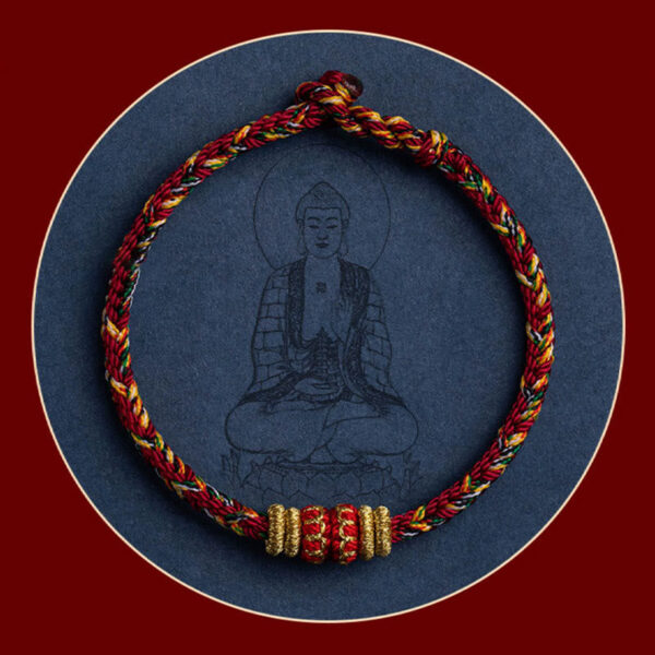 Buddha Stones Tibet Handmade Chinese Zodiac Natal Buddha Luck Strength Braided String Bracelet - 图片 30