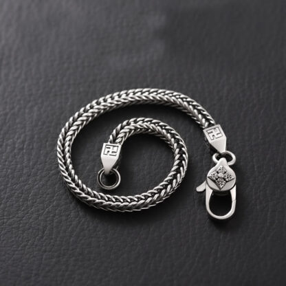 Tibetan Double Dorje Vajra Swastika Spiritual Power Chain Bracelet - 图片 3