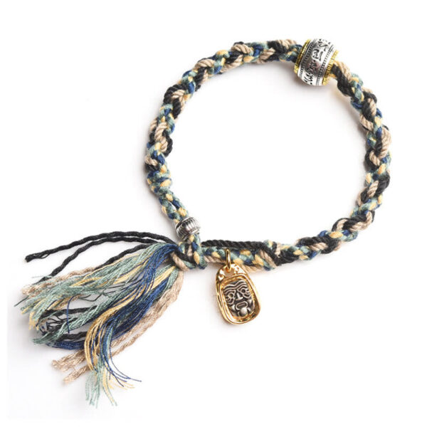 Zakiram Goddess of Wealth Om Mani Padme Hum Peace Handmade Bracelet - 图片 3