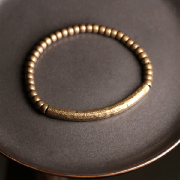 Simple Design Copper Brass Bead Luck Wealth Bracelet - 图片 2