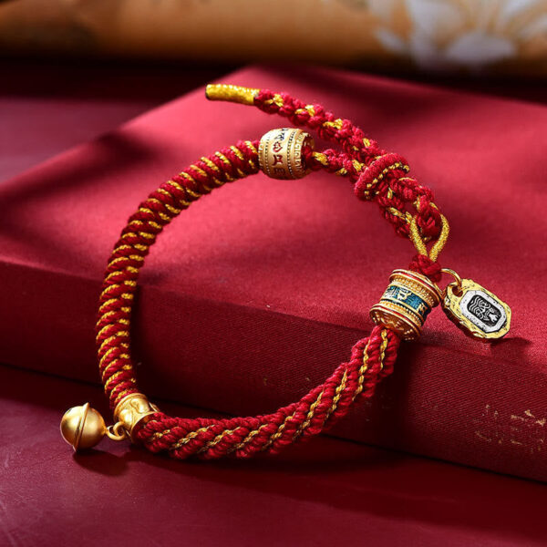 Tibetan Om Mani Padme Hum Carved Zakiram Goddess of Wealth Charm Amulet Bracelet - 图片 14