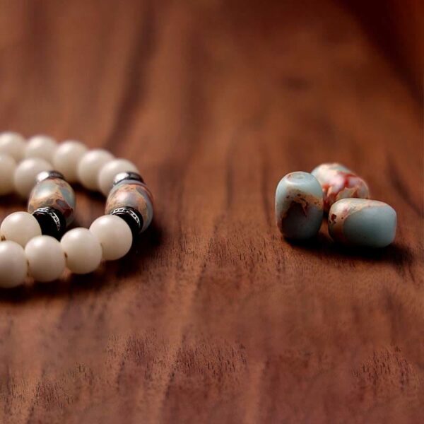 Buddha Stones Tibet 108 Mala Beads Bodhi Seed Bagua Vajra Dzi Bead Gray Agate Wealth Bracelet - 图片 7