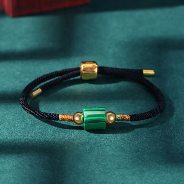 Tibet Handmade Green Aventurine Red Stone Malachite Luck Protection Braided Rope Bracelet - 图片 18