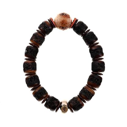 925 Sterling Silver Chinese Zodiac Natal Buddha Handmade Tibet Yak Bone Strength Bracelet - 图片 20