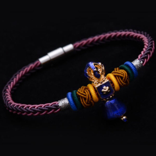 Buddha Stones Tibetan Handmade Dorje Vajra Strength Eight Threads String Bracelet - 图片 10