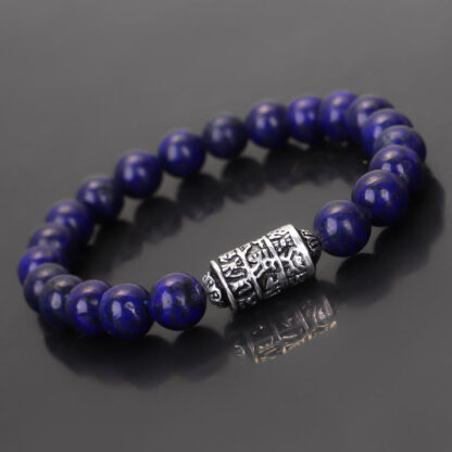 Buddha Stones Natural Lazurite Pietersite Unakite Om Mani Padme Hum Bead Positive Bracelet - 图片 8