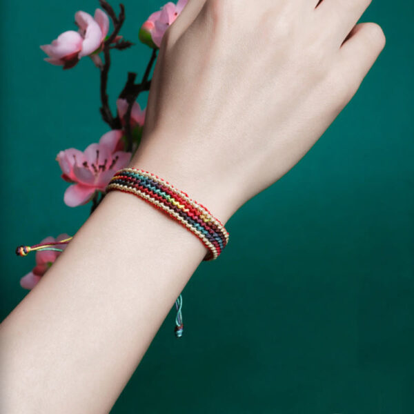 Buddha Stones Tibet Handmade Rainbow Multicolored Protection Braided String Bracelet - 图片 10