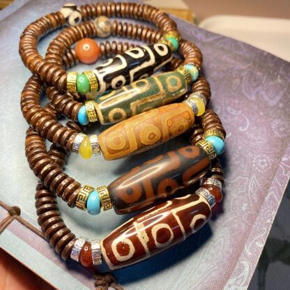 Buddha Stones Tibetan Nine-Eye Dzi Bead Wealth Bracelet - 图片 8