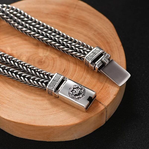 Om Mani Padme Hum Purity Peace Braid Style Bracelet - 图片 3