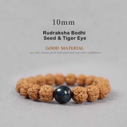 Buddha Stones Tibet Rudraksha Bodhi Seed Dzi Bead Amber Turquoise Wealth Bracelet - 图片 16