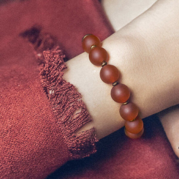 Buddha Stones Tibetan Red Agate Green Agate Copper Confidence Fortune Bracelet - 图片 3