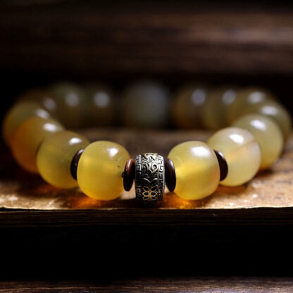 Handmade Tibetan Sheep Horn Om Mani Padme Hum Auspiciousness Bracelet - 图片 5