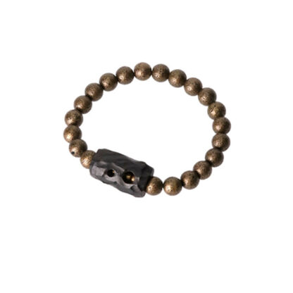 Tibet Ebony Wood Copper Peace Balance Beaded Bracelet - 图片 10