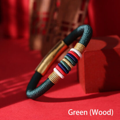 Buddha Stones Tibetan Handmade Colorful King Kong Knot Five Elements Luck Braid String Bracelet - 图片 13