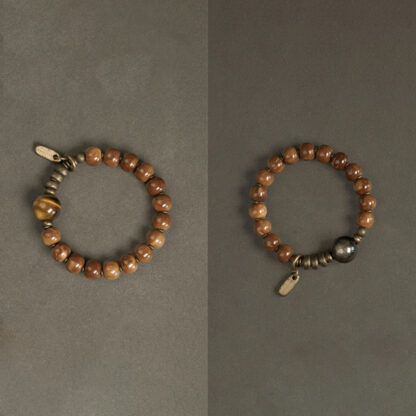Kuka Seed Tiger Eye Gold Sheen Obsidian Copper Wealth Luck Bracelet - 图片 15