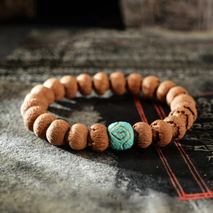 Buddha Stones Tibetan Bodhi Seed Turquoise Amber Protection Bracelet - 图片 2