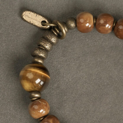 Kuka Seed Tiger Eye Gold Sheen Obsidian Copper Wealth Luck Bracelet - 图片 12