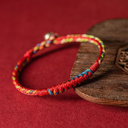 Buddha Stones Handmade Five Color Thread Protection Bracelet - 图片 5