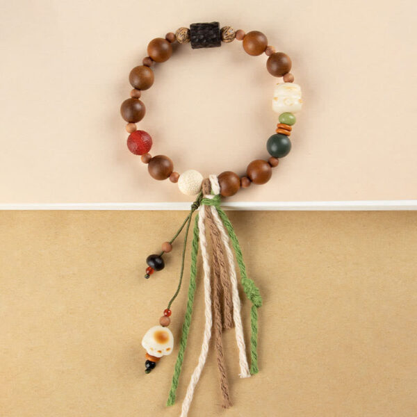 Lightning Strike Wood Bodhi Seed Cat Paw Claw Auspiciousness Protection Tassel Bracelet - 图片 6
