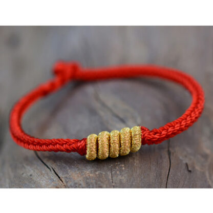 Buddha Stones Handmade Simple Design Chinese Knotting Luck Strength Braid String Bracelet - 图片 9