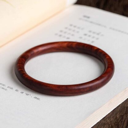 Buddha Stones Tibetan Small Leaf Red Sandalwood Ebony Green Sandalwood Protection Bracelet Bangle - 图片 3