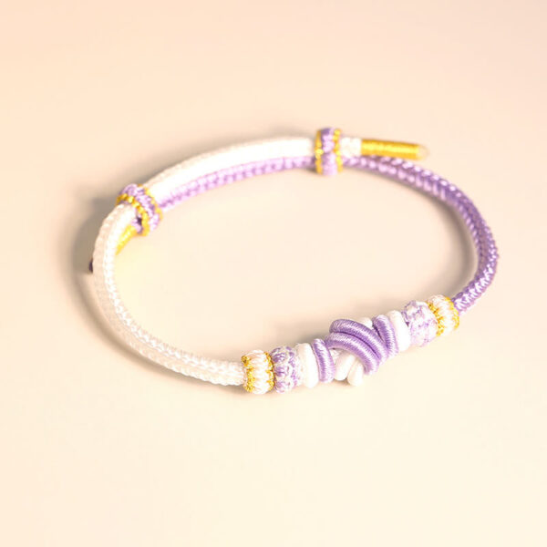 Two-Color Rope Handcrafted Eight Thread Peace Knot Luck Connection Bracelet - 图片 11