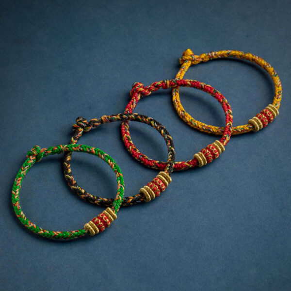 Buddha Stones Tibet Handmade Chinese Zodiac Natal Buddha Luck Strength Braided String Bracelet - 图片 14