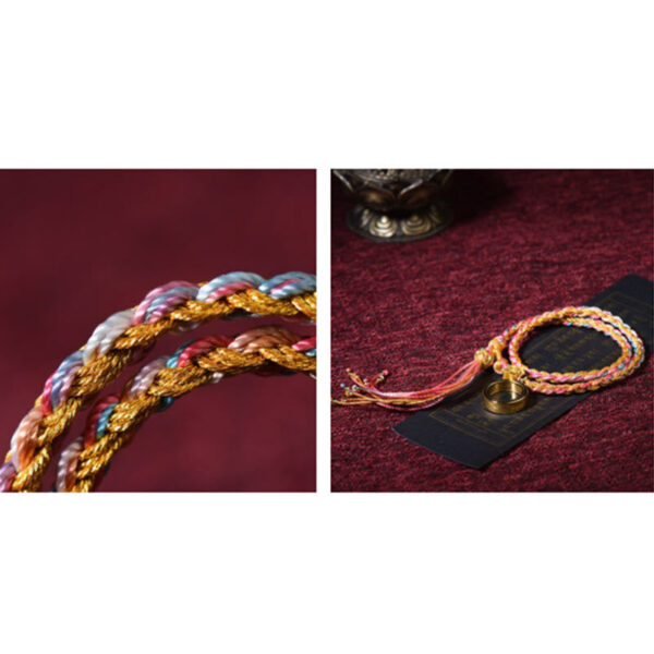 Buddha Stones Tibetan Handmade Luck Colorful String Single Double Wrap Braided Bracelet - 图片 5