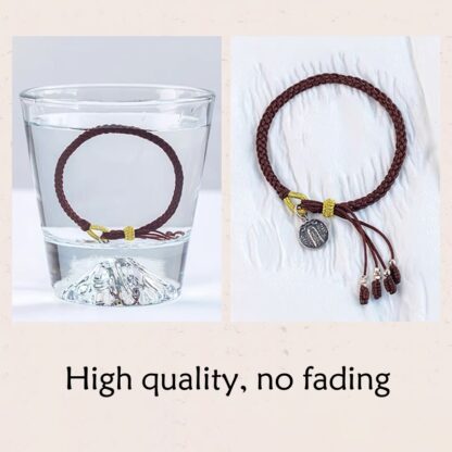 Handmade 925 Sterling Silver Five Directions Gods of Wealth Luck Protection String Braid Bracelet - 图片 13