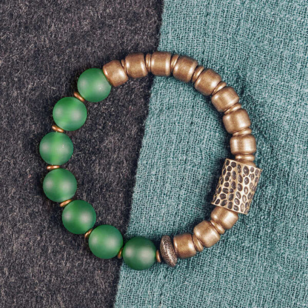 Buddha Stones Tibetan Red Agate Green Agate Copper Confidence Fortune Bracelet - 图片 7