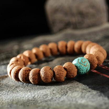 Buddha Stones Tibetan Bodhi Seed Turquoise Amber Protection Bracelet - 图片 4