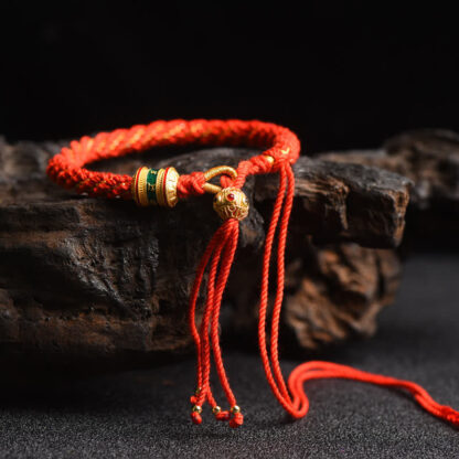 Buddha Stones Tibetan Handmade Luck Prayer Wheel Bead Charm Weave Colorful String Bracelet - 图片 4