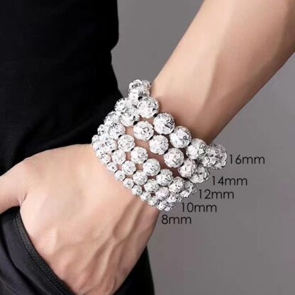 Tibetan Om Mani Padme Hum Carved Alloy Beads Amulet Bracelet - 图片 14