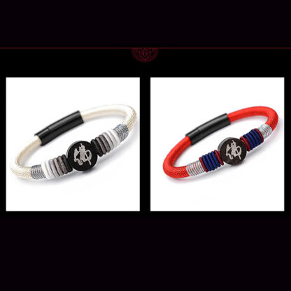 Buddha Stones Buddha Character Ebony Handcrafted Rope Bracelet - 图片 21