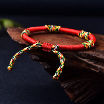 Buddha Stones Tibetan Handmade Colorful King Kong Knot Lucky Protection Braid String Bracelet - 图片 6