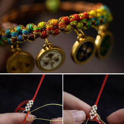 Tibetan Colorful Rope Five God Of Wealth Luck Braid Bracelet - 图片 6