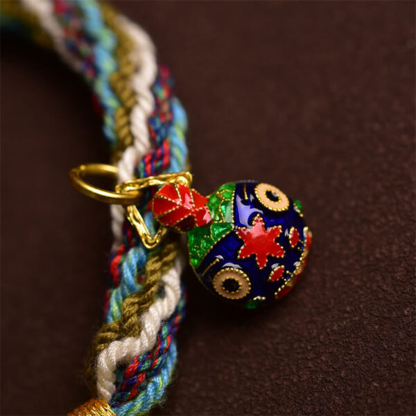 Handmade Gold Swallowing Beast Family Healing Reincarnation Knot Braid Bracelet - 图片 5