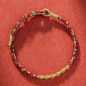 Buddha Stones Handmade Chinese Zodiac Natal Buddha Protection Strength Braided String Bracelet