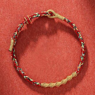 Buddha Stones Handmade Chinese Zodiac Natal Buddha Protection Strength Braided String Bracelet